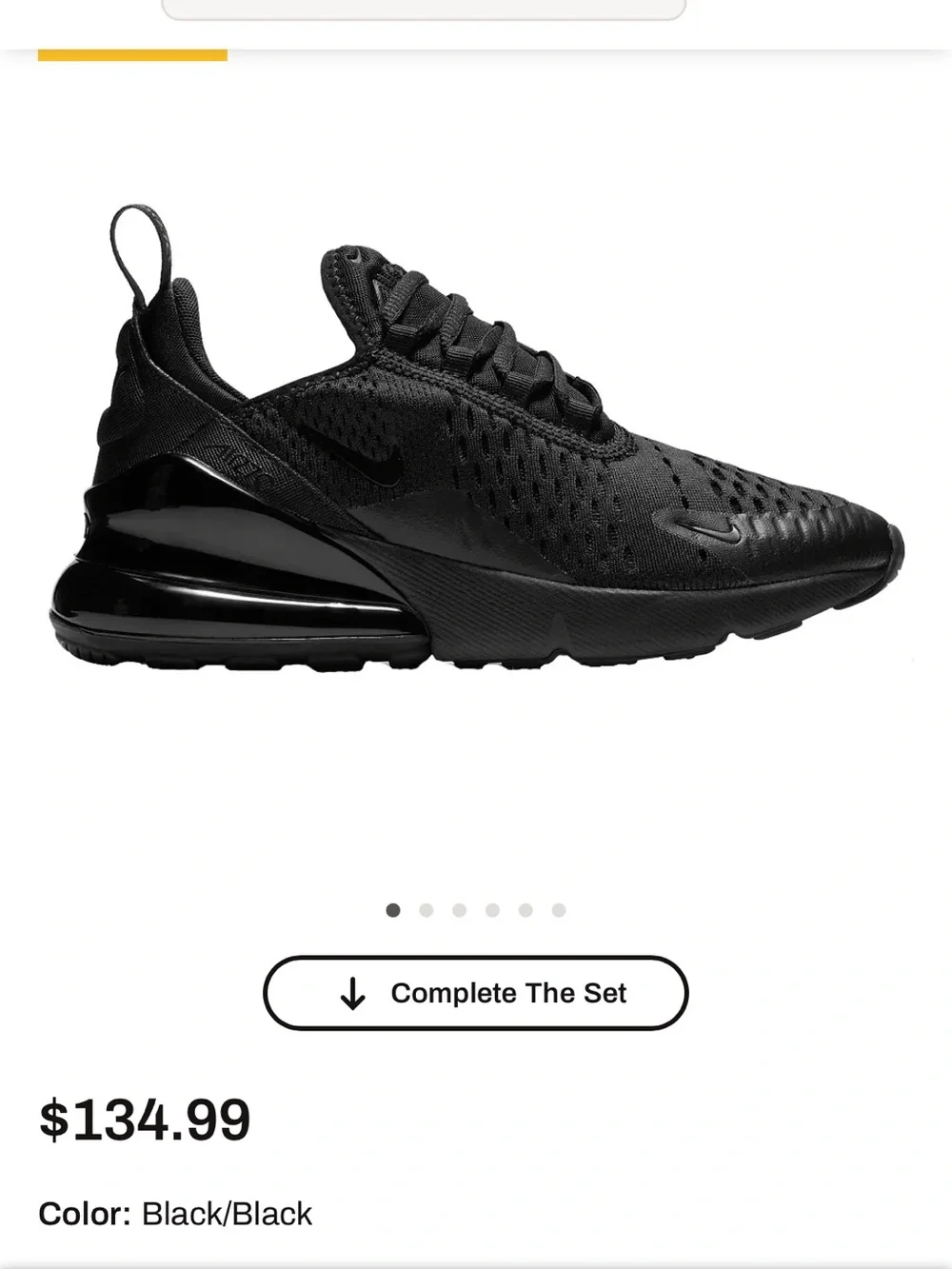 Nike Air Max 270 — Black- NWOT